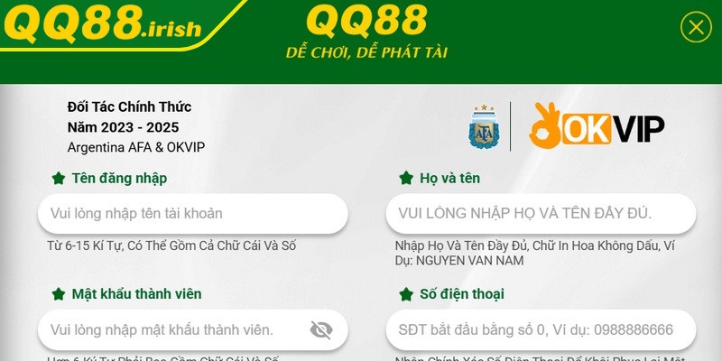 Hướng dẫn đăng ký QQ88 từ A đến Z cho tân thủ
