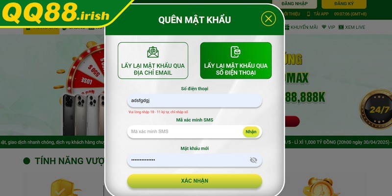 Những nguyên nhân thường gặp khi quên mật khẩu QQ88